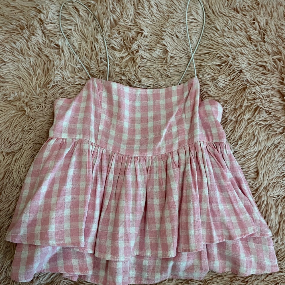 Urban Outfitter Pink Gingham Shirt Size Medium